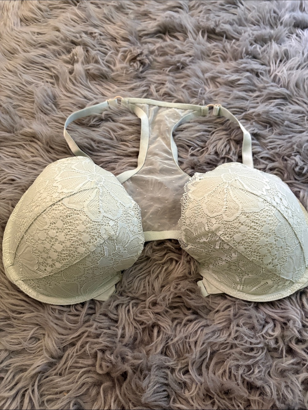 VICTORIA'S SECRET SEXY TEE LACE LIGHTLY LINED RACERBACK DEMI BRA - Picture 3 of 4